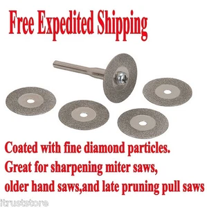 5pcs Small Diamond Rotary Flush Cutting Wheel Disc Fits Dremel - Picture 1 of 1