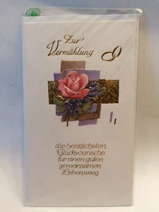 Zur Vermählung alles Gute Grußkarte Glückwunsch Mit Umschlag & Blumen Verlobung - Bild 1 von 1