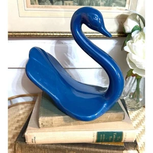 Vintage Blue Swan Hand Guest Towel Holder Bathroom Decor MCM - Picture 1 of 4