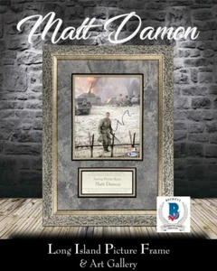 Matt Damon Signed Saving Private Ryan Photo Custom Framed Display  Beckett COA - Picture 1 of 12