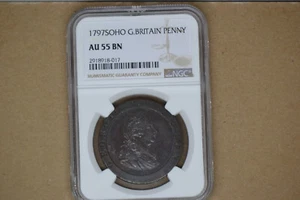 GREAT BRITAIN. Penny, 1797. Birmingham (Soho) Mint. George III. NGC AU-55. - Picture 1 of 5