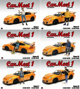 Car Meet 1 Set 6 Figure Modelli 1:24 American Diorama - Foto 1 di 2