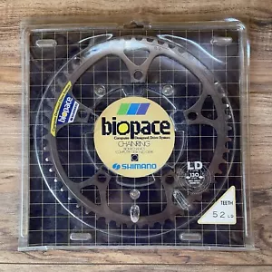 NOS Shimano Biopace 52 Tooth Chainring 130 BCD Gray Original Packaging - Picture 1 of 5