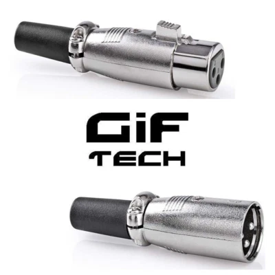 CONNETTORE XLR CANNON 3 PIN POLI MASCHIO FEMMINA PLUG AUDIO MICROFONO BILANCIATO - Image 1 of 2