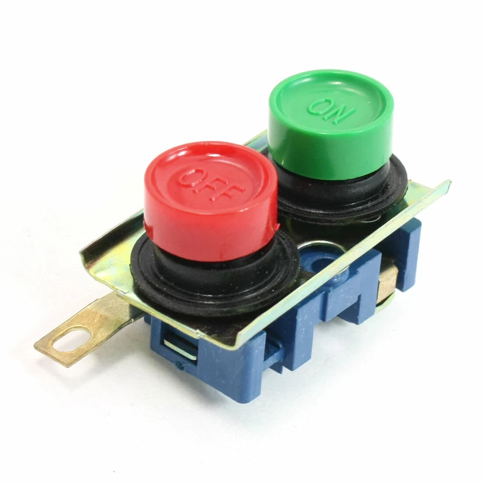 110-220V 10A Green ON Red OFF Latching Action Push Button Switch for Hoist - Image 1 of 1