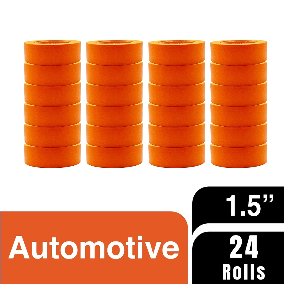 Cinta adhesiva LAUCO naranja para acabado automotriz, resistente a la humedad UV y al calor Foto 1 de 4