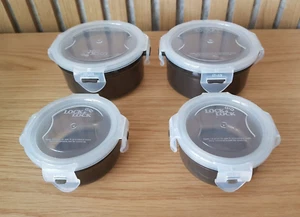 4 Lock & Lock Anthrazit runde Frischhaltedosen Dosen 100ml + 300ml LocknLock - Bild 1 von 4