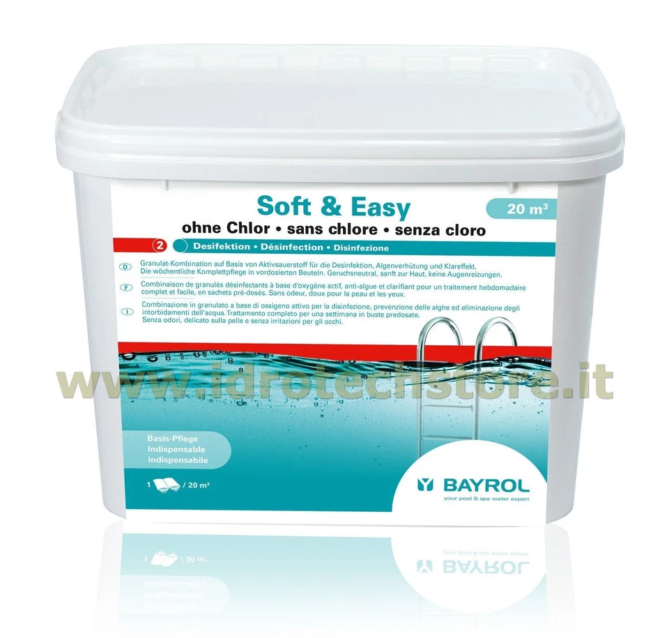BAYROL SOFT & EASY 20 mc 4,48kg OSSIGENO ATTIVO PER PISCINA PRODOTTI SENZA CLORO - Immagine 1 di 1