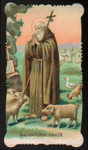 antico santino cromo-holy card-PAL- S.ANTONIO AB. - Picture 1 of 1