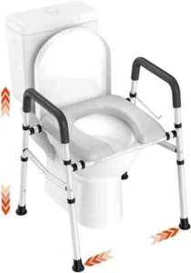 Raised Toilet Seat w/ Handles | Adjustable Height | 400 lbs Capacity 🚽🐦🔥 - Picture 1 of 7