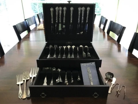 63 Piece Sterling Silver Towle French Provincial Flatware Service for 8 Cover