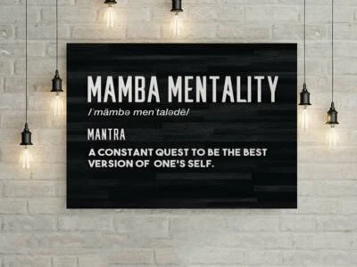 Arte de pared mentalidad mamba LIENZO decoración del hogar | Kobe Bryant, motivación arte decoración Foto 1 de 4