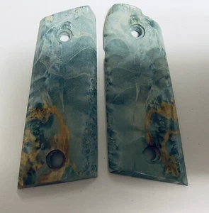 custom 1911 compact grips dyed Buckeye Burl Wood Stabilized - Picture 1 of 1