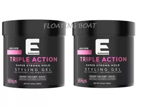 2 X Elegance Hair Gel Triple Action Venus Styling 16.9fl oz/500 ml= 1000mL - Picture 1 of 3