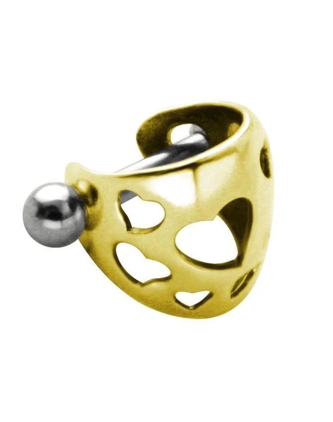 316L Surgical Steel Ear Cartilage Cuff Helix Shield Hearts 16 Gauge 16G - Image 1 of 1