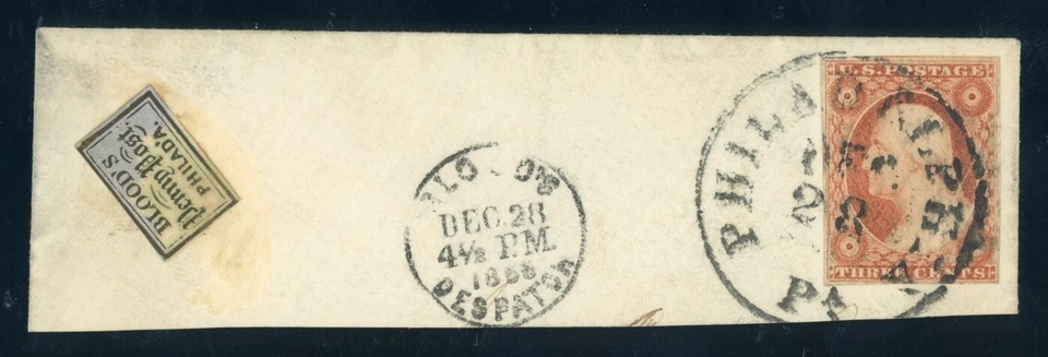 US Stamp #15L14 - PSE Cert - Used - Scott #11A - RARE- CV $375.00 (Description) - Image 1 of 1