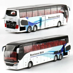 1:32 Sightseeing Bus Alloy Cars Pull Back Model Flash Light Sound Vehicle Toys d - Picture 1 of 26