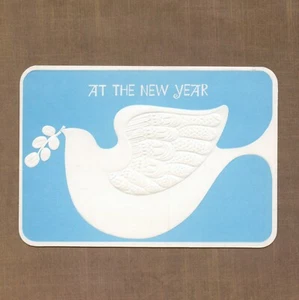 Jüdische Vintage Neujahr Rosch Haschana Karte, Taube Schalom von Hallmark + Umschlag - Bild 1 von 6