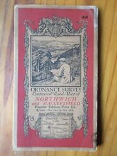 1933 Ordnance Survey NORTHWICH and MACCLESFILED Vintage Cloth Map No.44