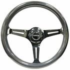 NRG 2" Deep Chameleon Wood Grain Steering Wheel with BLACK 3-Spoke Center 350mm