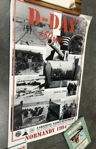 Póster del Día D, 1994 Normandía +50 años, usado - Imagen 1 de 12