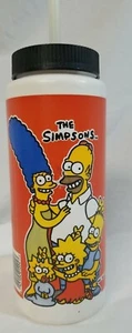 Vintage The Simpsons 1990 Trinkflasche hellorange sauber  - Bild 1 von 4