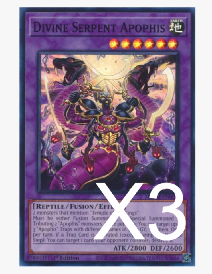 3X Divine Serpent Apophis MZTM-EN004 Super Rare Yugioh - Image 1 of 1