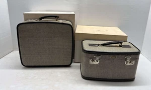 Vintage Oshkosh Luggage Tweed Made in the USA 1950s w/keys & original box - Picture 1 of 18