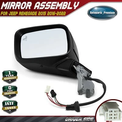 Driver Power Mirror w/ Heated & Blind Spot Detection for Jeep Renegade 2015-2022 - Image 1 of 4