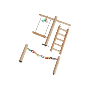 Parrot Chewing Toy Birds Tearing Parrots Foraging Wooden Swing Gnawing - Picture 1 of 11