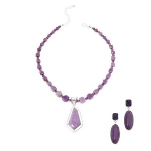 JAY KING Purple Phosphosiderite Pendant Bead Necklace FREE EARRINGS $374 value - Picture 1 of 5