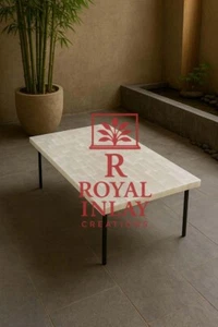 Handcrafted White Selenite Coffee Table Top– Luxury Gemstone Center Table Top - Picture 1 of 6