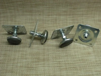 4 Stück Stellteller  Gewinde M10 Edelstahl Möbelfüße + Montageplatte - Bild 1 von 4