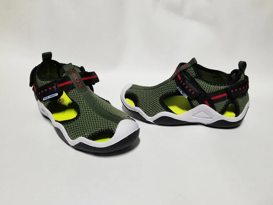 Geox Wader Caged Mesh Grip strap  Olive Green /Black Kids   Sandals US 10.5 - Image 1 of 4