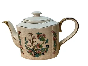 Tetera inglesa Arthur Wood Donegal vintage floral cerámica oro británico dorada - Imagen 1 de 12