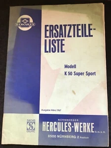 Lista de piezas de repuesto Hercules K50 Super Sport marzo 1967 - Imagen 1 de 1