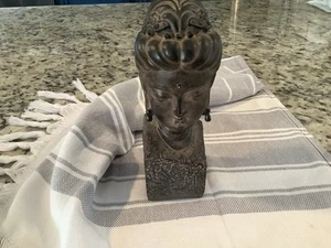 Polyresin Guan Yin Buddha head bust sculpture 7.5” - Picture 1 of 5