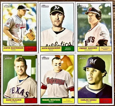 Topps Heritage Freddy Sánchez Hank Blalock 2010 Miguel Montero Carlos Gómez — 6 Foto 1 de 2