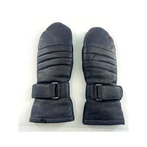 Vintage Sta Soft Leather Mittens Womens Small Black Deerskin Warm Winter Skiing - Picture 1 of 4