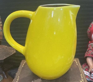 Jars Ceramiste Tourron France Citron Yellow Pitcher 6.5” Handmade Pottery - Picture 1 of 5