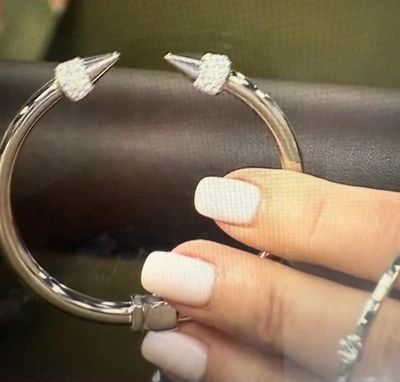 "Brazalete HSN plata cristal detalles nuevo con etiquetas punta de flecha 6"" pequeño" Foto 1 de 4