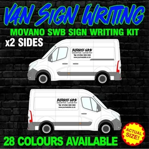 KIT DE ESCRITURA DE LETREROS PARA FURGONETA DE NEGOCIOS VAUXHALL MOVANO L1 SWB PEGATINAS GRÁFICAS - Imagen 1 de 4