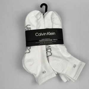 Calvin Klein 6 pares de calcetines de corte cuarto de cojín para hombre blancos talla 7-12 - Imagen 1 de 3