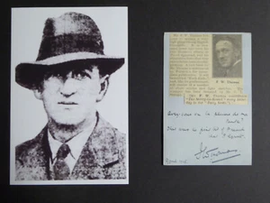 Frederick William Thomas English Indologist & Tibetologist RARE AUTOGRAPH 1924 - Picture 1 of 2