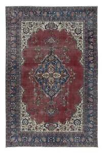 7x10.4 Ft Vintage Handmade Oriental Rug for Country Homes, Traditional Interiors - Picture 1 of 5