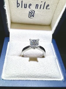 GIA Certified Solitaire 1.18 Ct Natural Diamond Blue Nile Engagement Ring - Picture 1 of 9