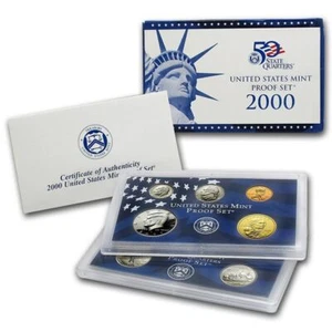 2000 USA Mint Proof Set San Francisco 50 State Quarters 10 Münzen OGP - Bild 1 von 3