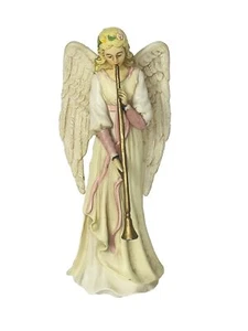 Adorno navideño vintage de plástico con cuerno soplador de ángel - Imagen 1 de 10