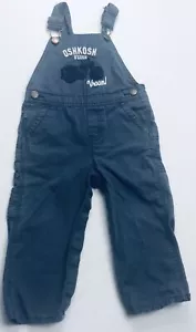 Osh Kosh Bgosh Vroom Overalls Sz 24 M Blue Motorcycle Very Vintage Embroidered - Picture 1 of 5