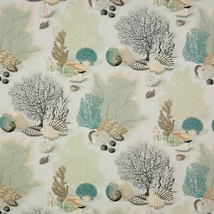 Tela estampada de algodón vida marina Manuel Cánovas - Byron Bay Celadon 1,9 yardas 4917-02 - Imagen 1 de 5
